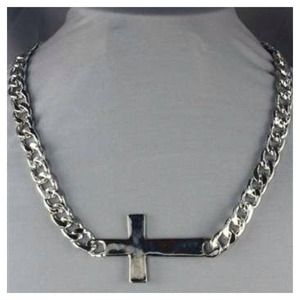 Silver cross hip-hop chain