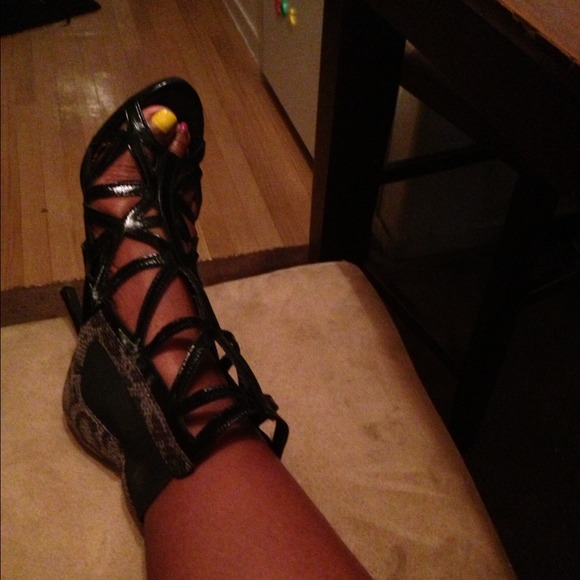 Black open shoe