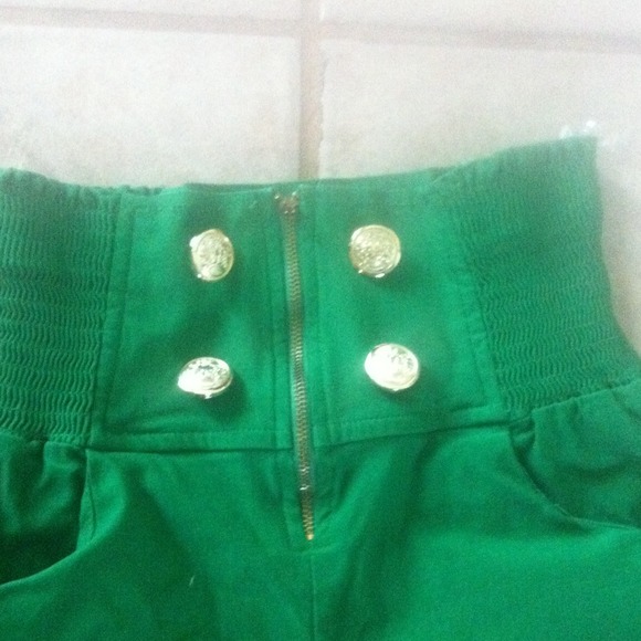 green high waist shorts