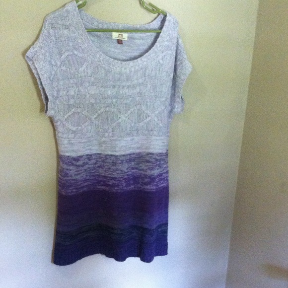 Purple sweater dress