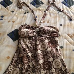 Brown halter top dress