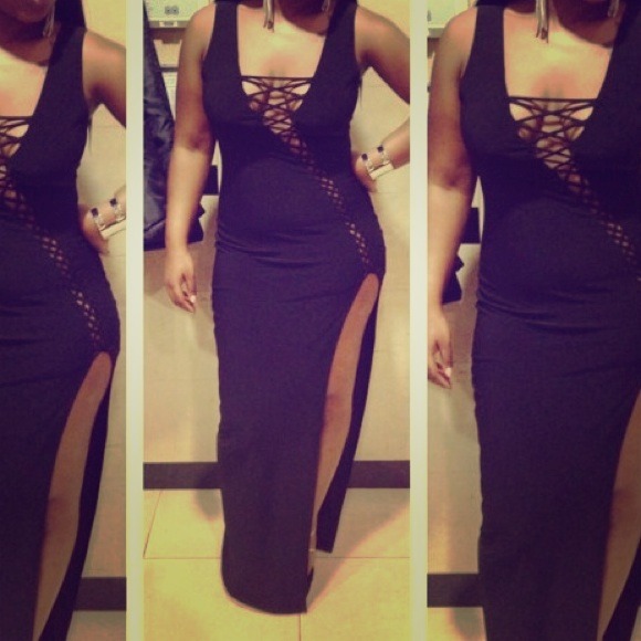 Sexy black maxi dress
