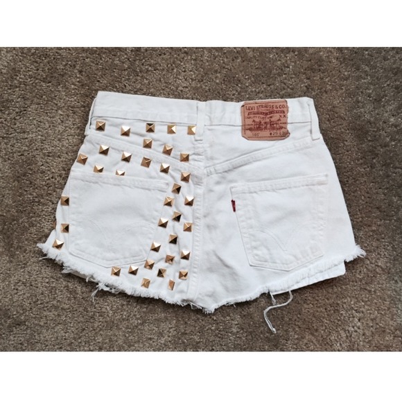 Levi's Denim - White High Waisted Shorts