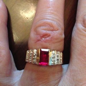 14K diamond and Ruby  Ring!