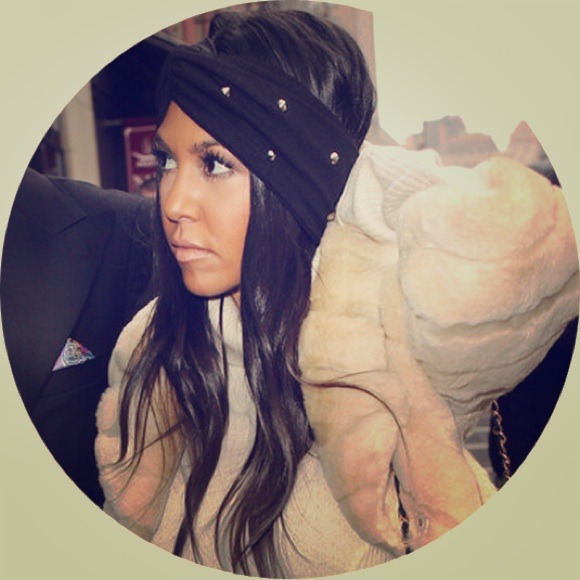 Pink and gold studded turban headband