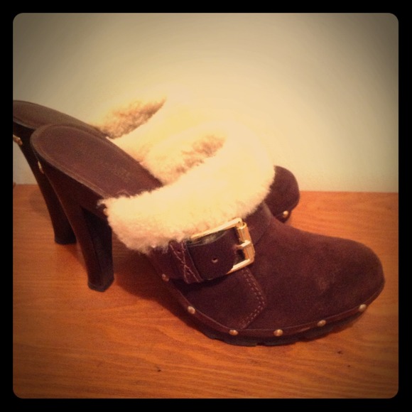 Michael Kors suede and faux shearling booties