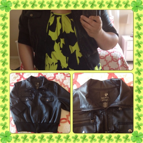 Faux leather black jacket.