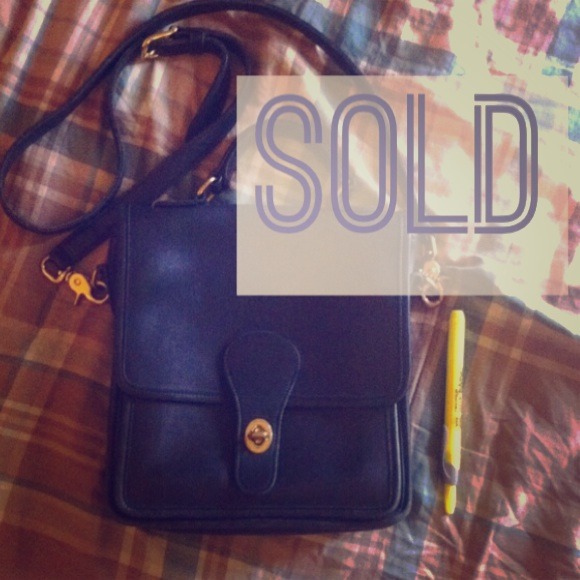 Vintage blue leather Coach