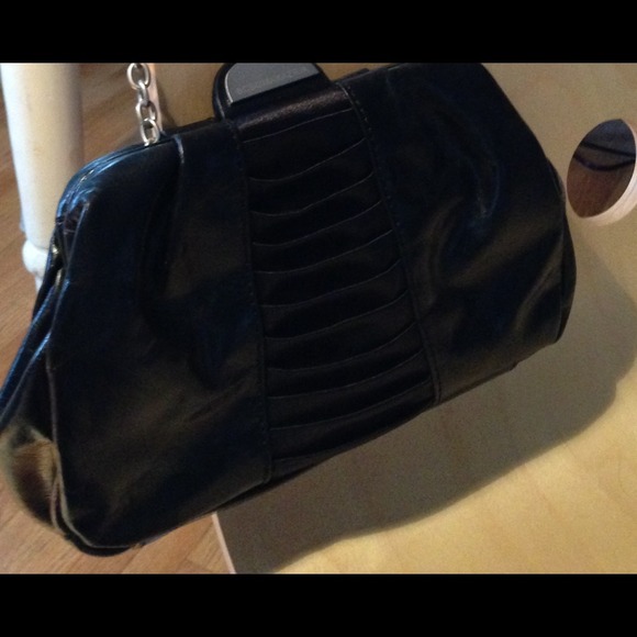 BCBG clutch with short chain handle
