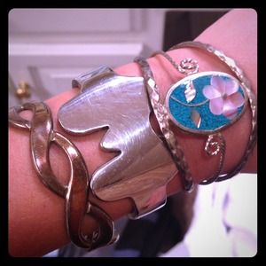 3 antique silver bracelets