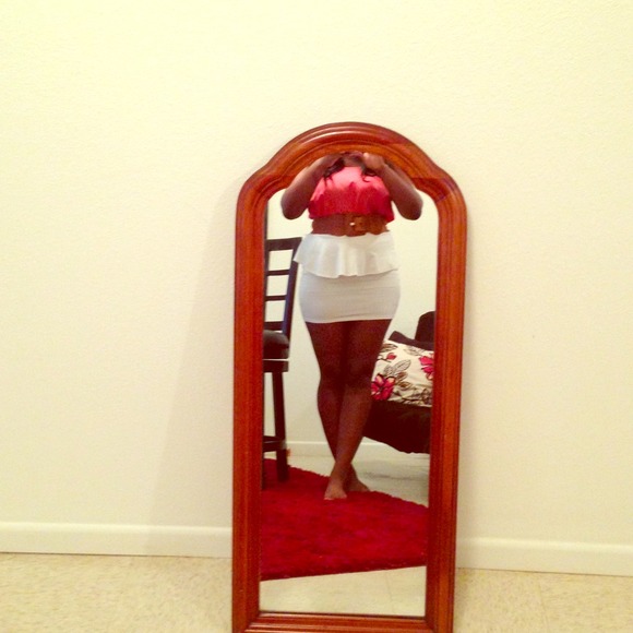 White peplum skirt by body central