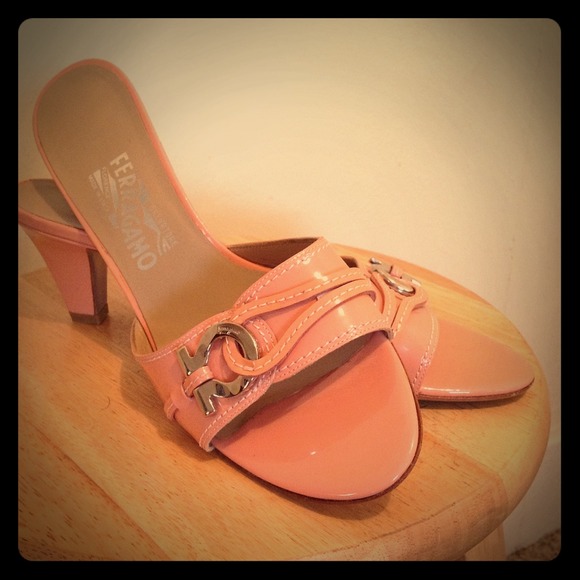 Salvatore Ferragamo patent leather slides