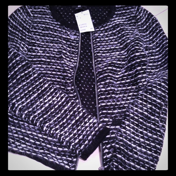 H&M Jackets & Blazers - New H&M black and white sweater jacket