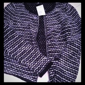 New H&M black and white sweater jacket