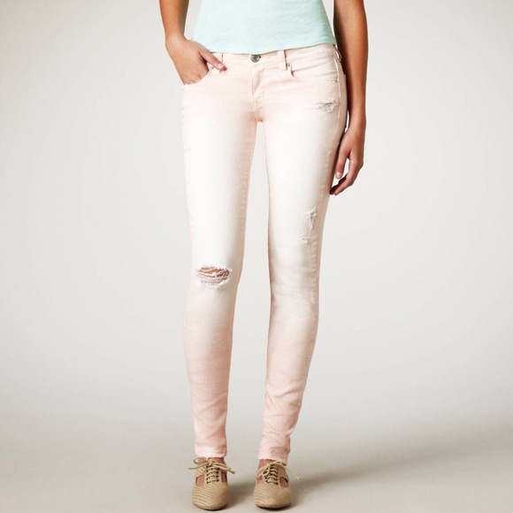 Light Pink Tie Dye Destroyed Pink Jeggings