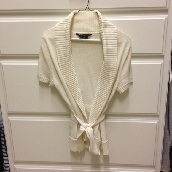 BUNDLED Cream BCBG wrap sweater size small.