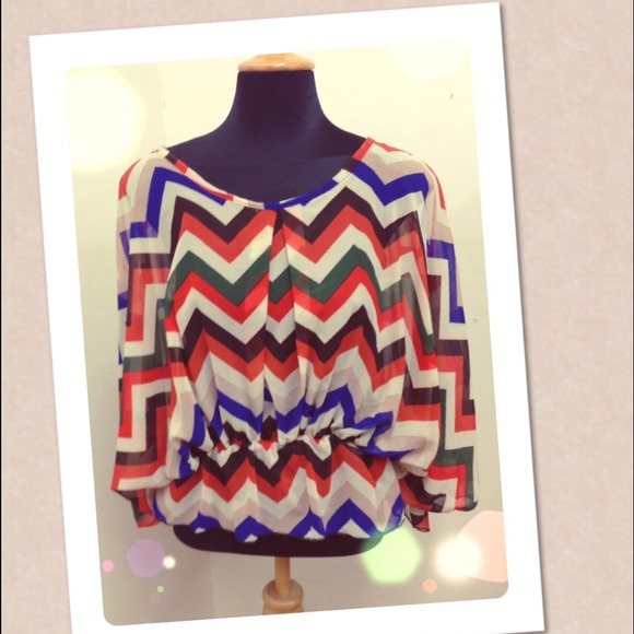 ~SOLD~ in bundleEarth tone chevron print top