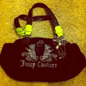 Juicy Couture Black Velour Hobo