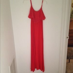 Red maxi dress