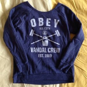 Obey boat neck sweatshirt
