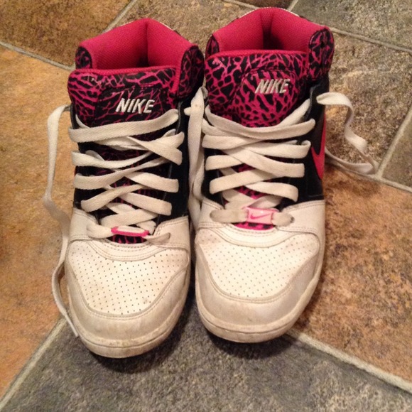 Pink cheetah Nike Air high tops