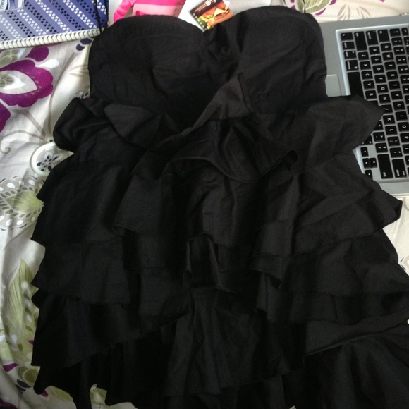 Black ruffle dress