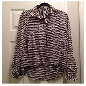 H&M bunny print hi-lo blouse