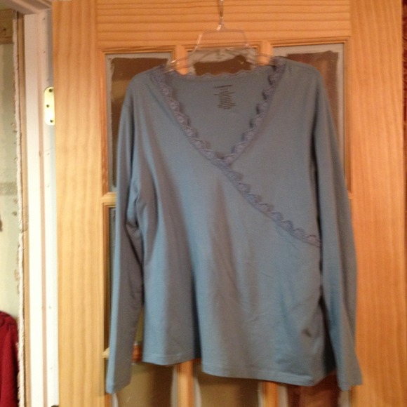 Pale blue long sleeved top