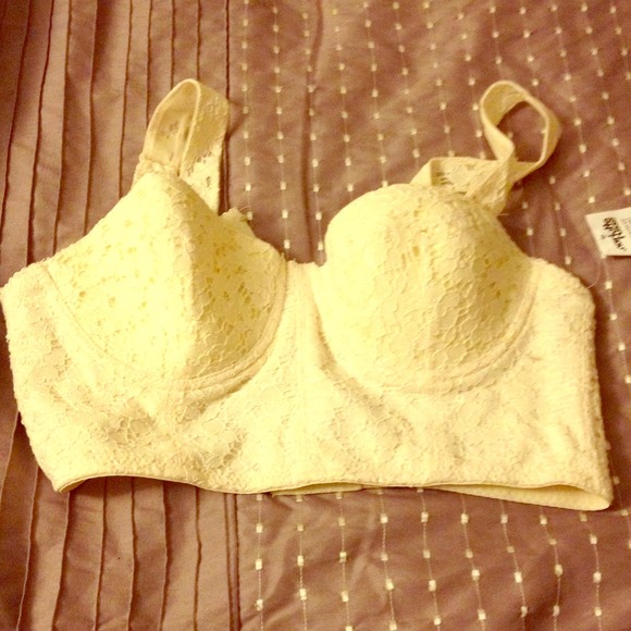 Cream, lace bustier