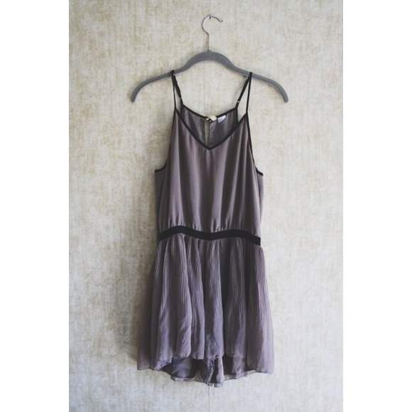 TRADED! Taupe Romper with an open back