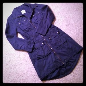 Navy High Low Anorak