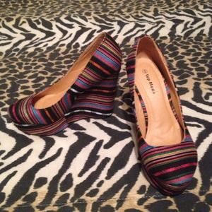 Cute colorful closed toe wedges