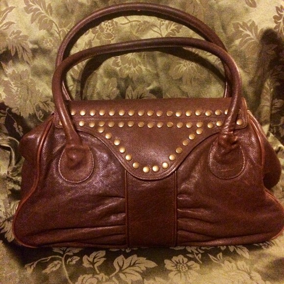 Be&D chocolate brown western flap satchel purse - Picture 2 of 4
