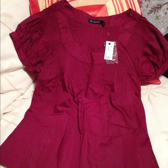 cranberry top (used) and navy top (used)
