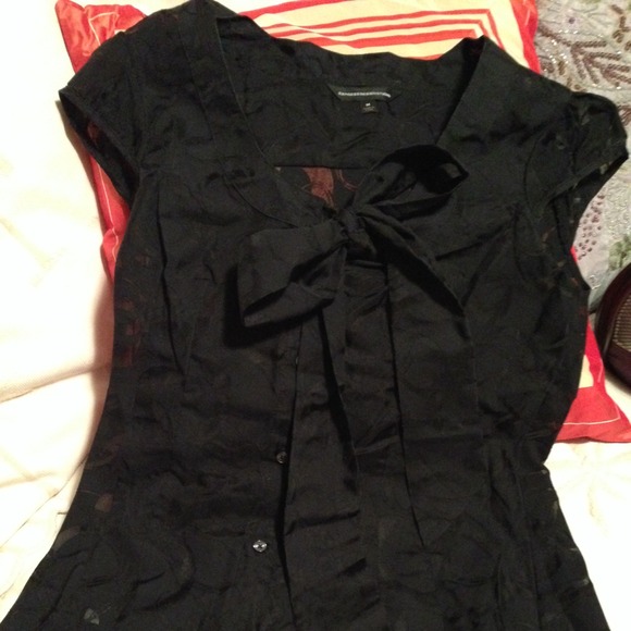 Express black sheer top, medium