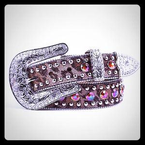 Blazing Roxx belt-Leopard with shiny pink stones