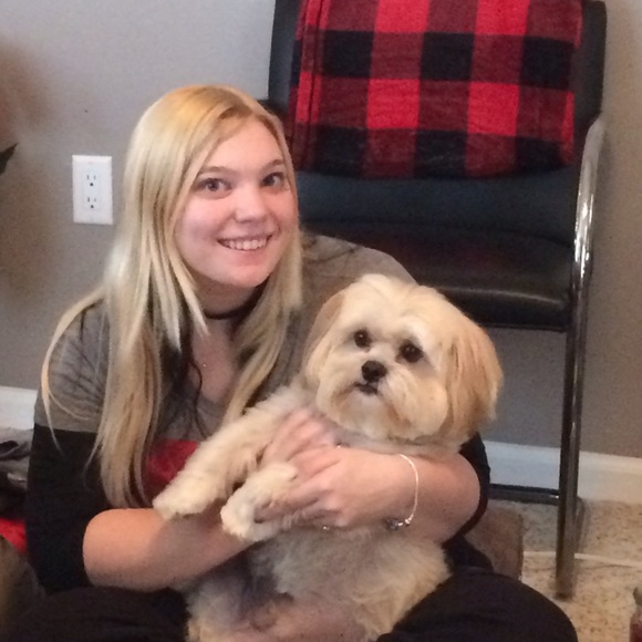 Daughter Nikki & Gizmo. Scamp and Gizmo Tug Of War