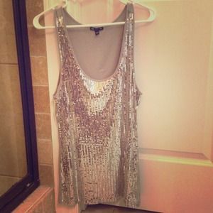 The Gap silver sequined tank top size large