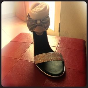 Silver Sequin Bow Accent Heels👠 *Sale*