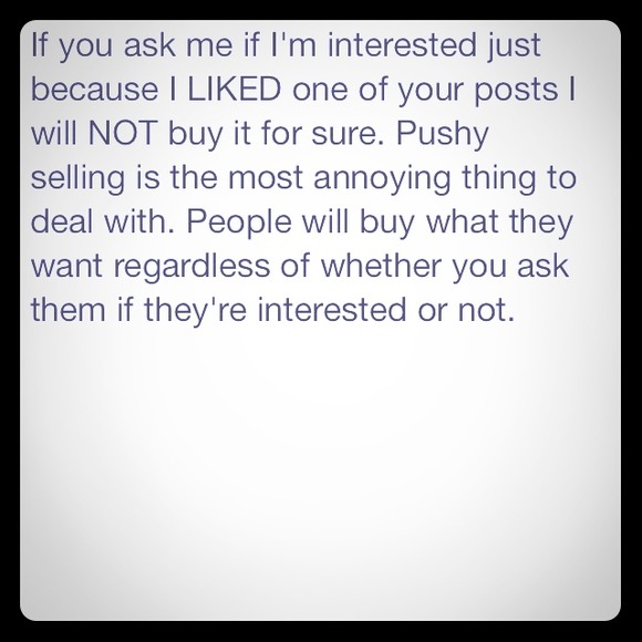 No "ARE YOU INTERESTED ?'s"