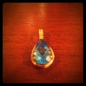 Blue Topaz and 14k Gold pendant