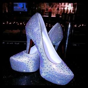 High Heels Crystals Red Bottoms 5.5" Heel Prom