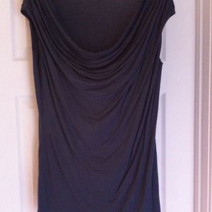 Studio Y Dressy Dark cyan blue scoop neck shirt.