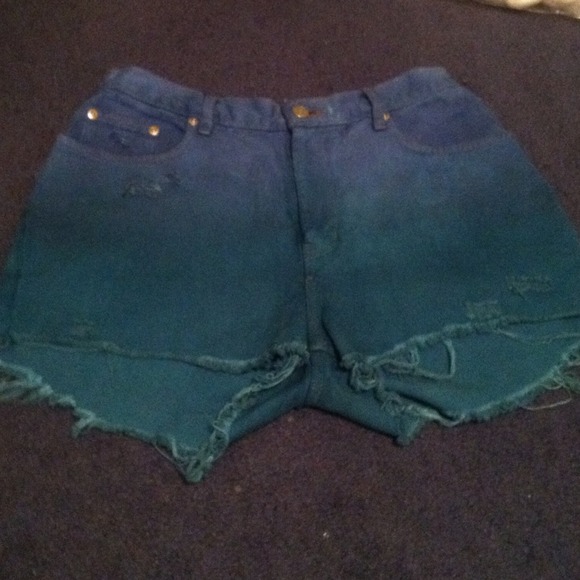 High waisted ombre shorts