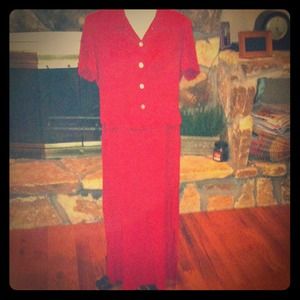 Two piece red dress size 8 petite