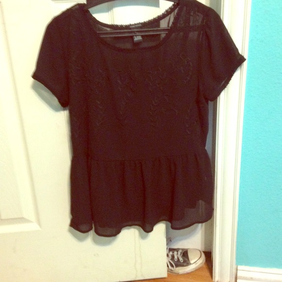 Forever 21 Sheer Black Peplum