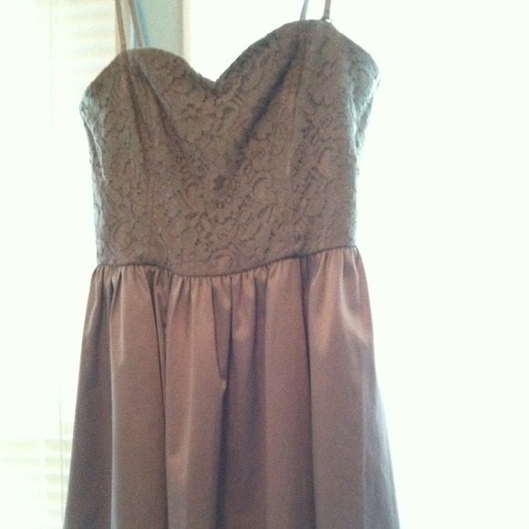 H&M silk grey lace dress with straps - Picture 1 of 4