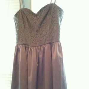 H&M silk grey lace dress with straps