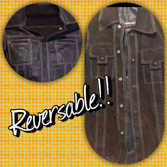 REVERSABLE  brown Suede and Leather jacket.