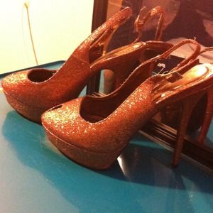 Breckelles brand 4-inch sparkly high heels. Size-9